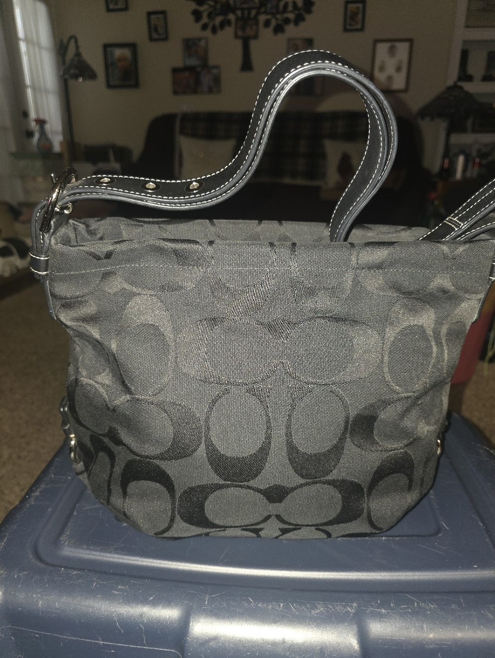 Coach Black Signature Soho Bag Or 24cm Bag with Leather Handles - Picture 7 of 13